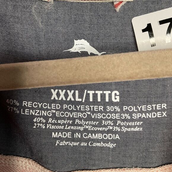 TOMMY BAHAMA Shirt Mens Coasta Vera Half-Zip Long Sleeve Ember Red Pink 3XL - Picture 2 of 12